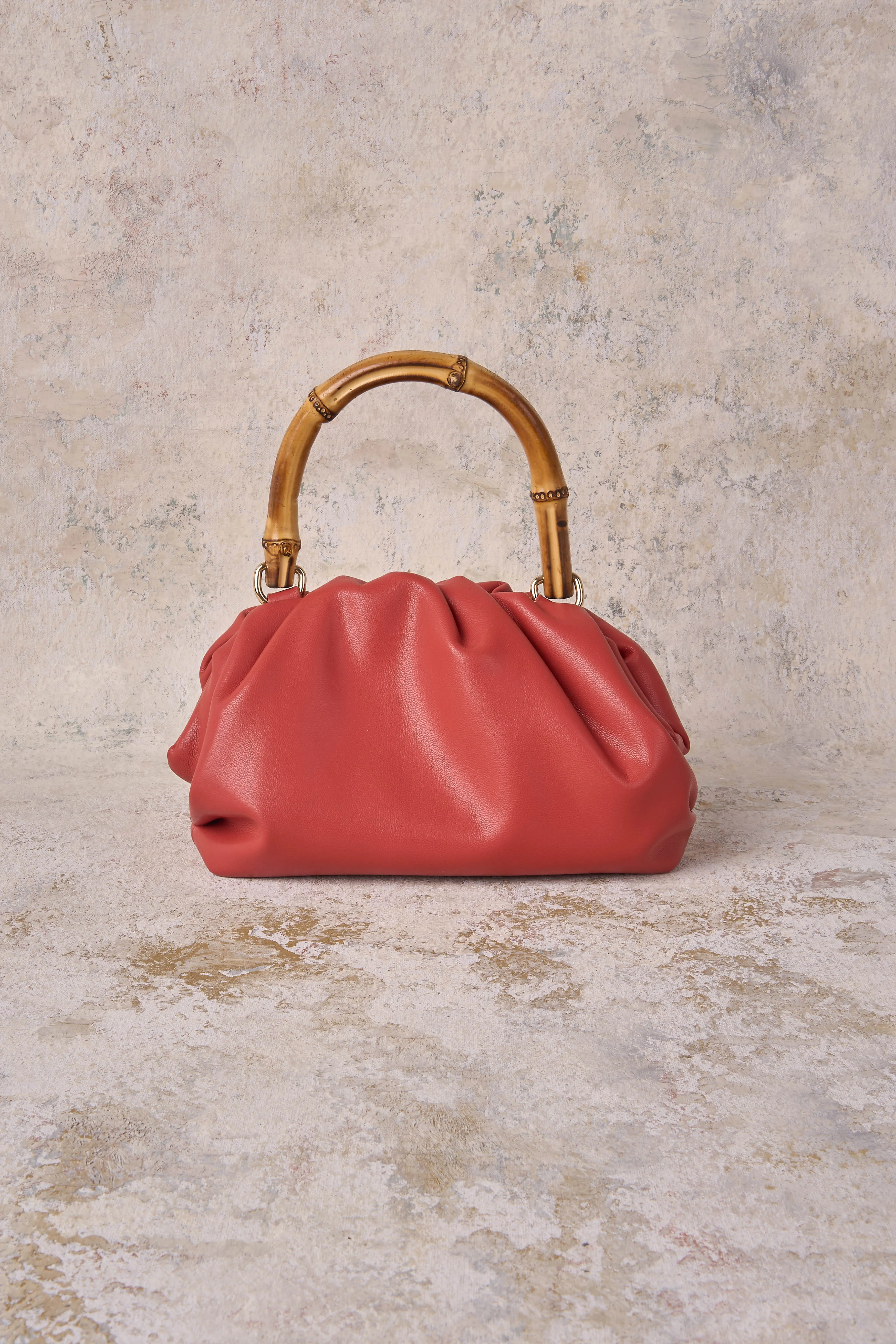 Bamboo Top Handle Bag - Terracotta