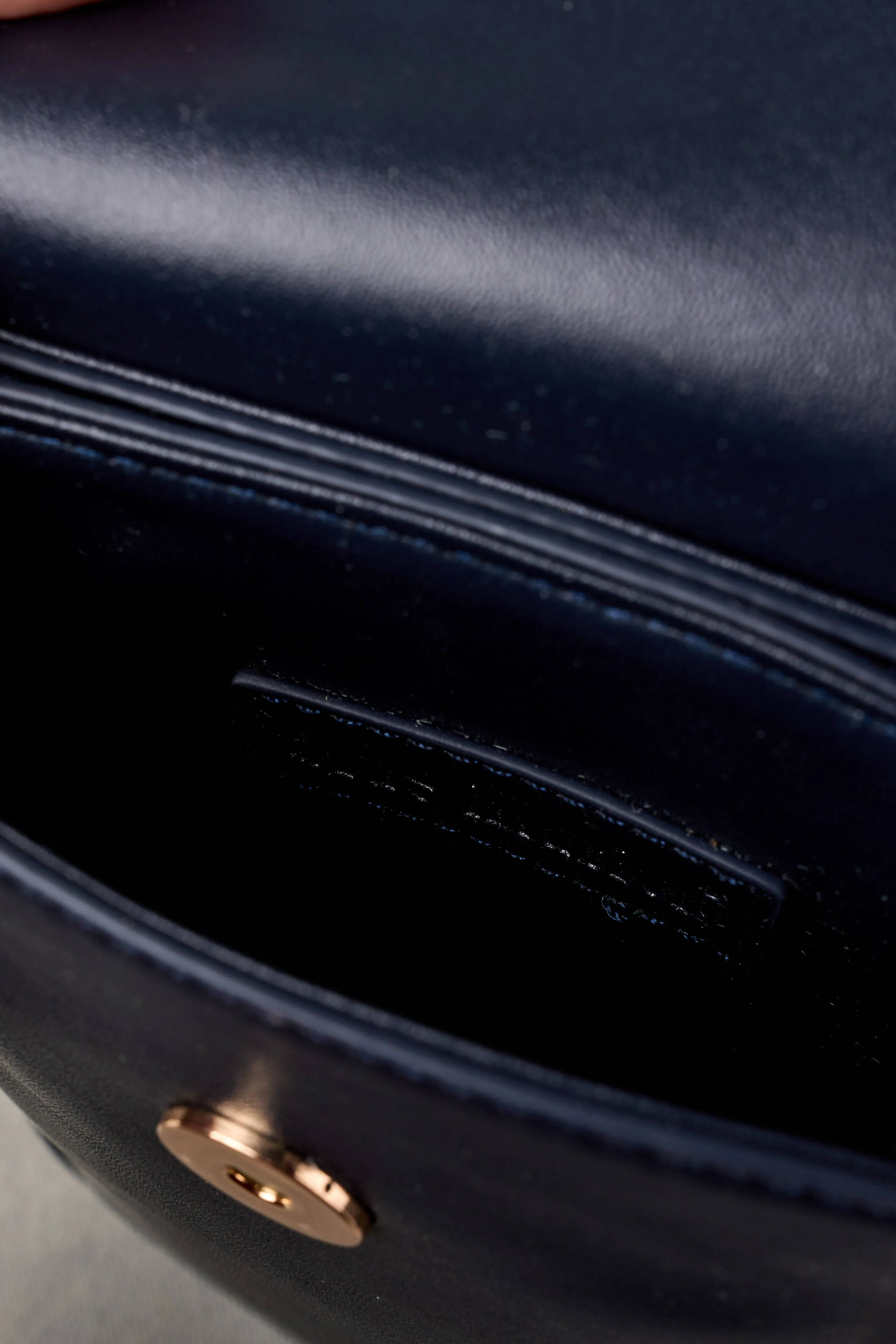 Beaded Strap Leather Phone Bag - Ink