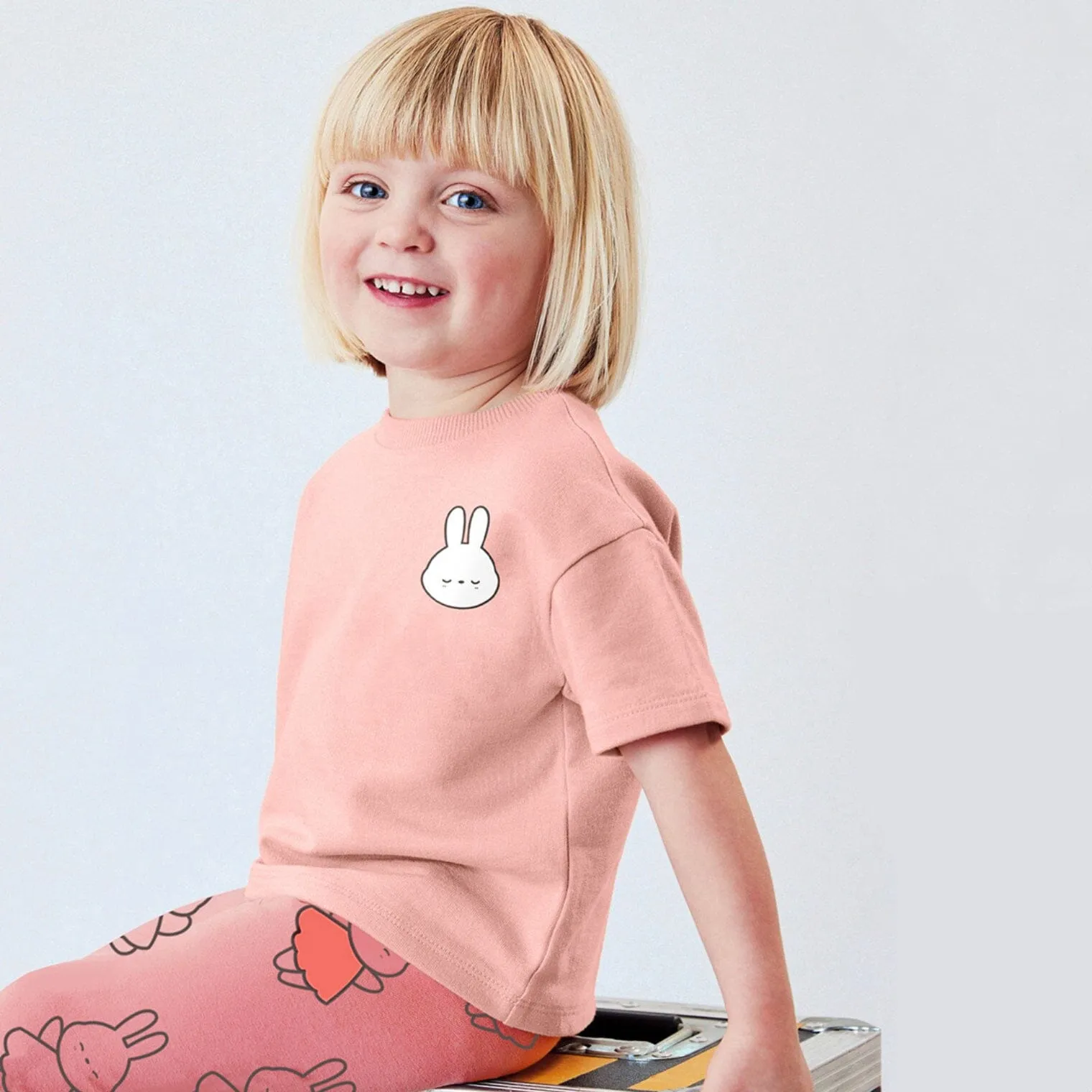Cartoon Bunny Print Summer Set