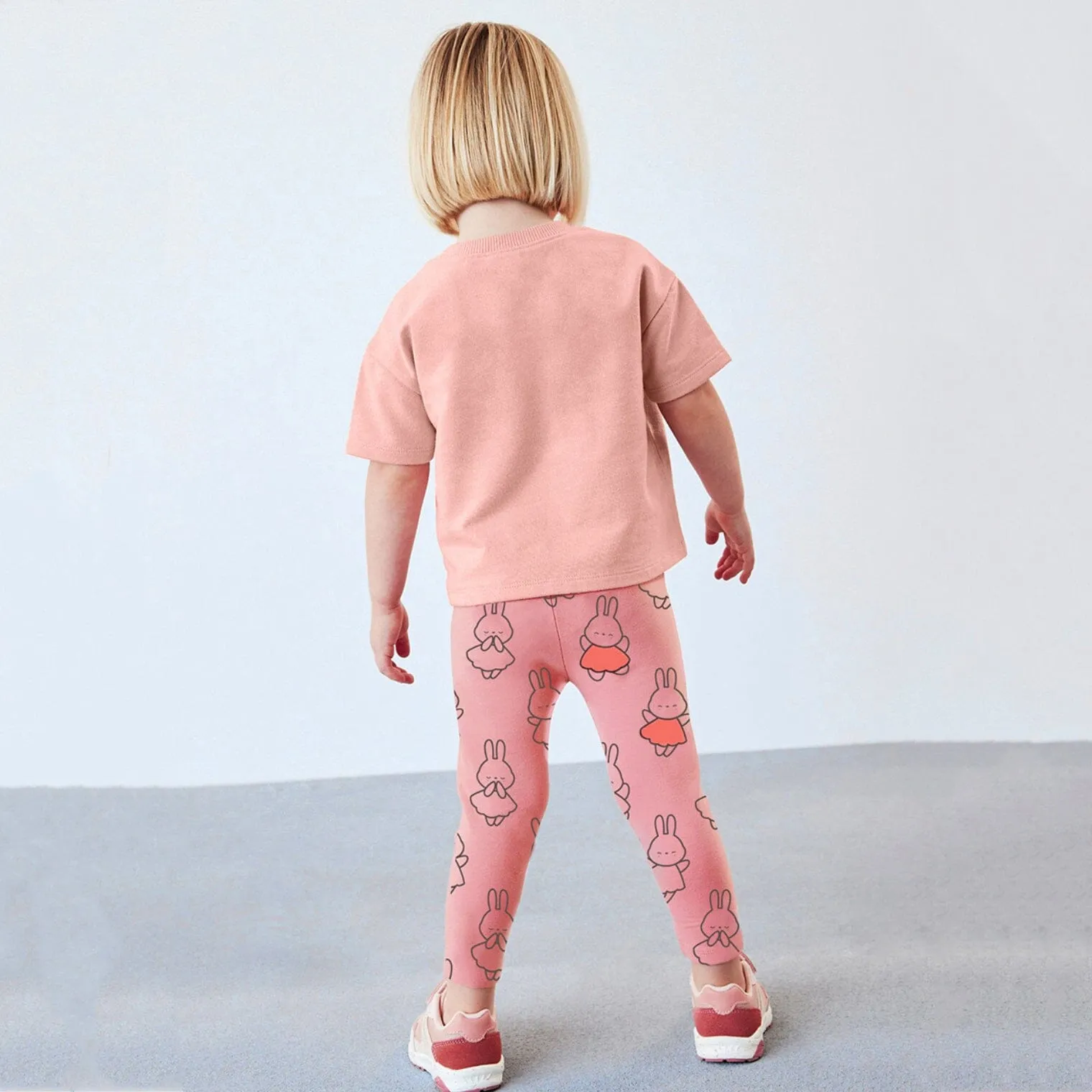 Cartoon Bunny Print Summer Set