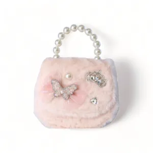 Doe a Dear - Butterfly Furry Purse - Pink