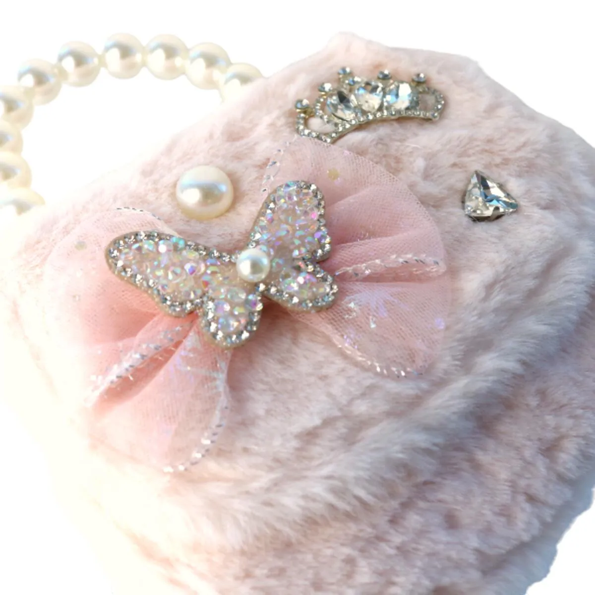 Doe a Dear - Butterfly Furry Purse - Pink