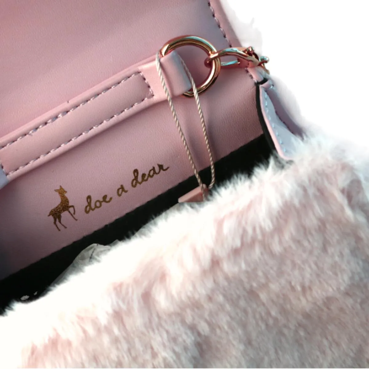 Doe a Dear - Butterfly Furry Purse - Pink