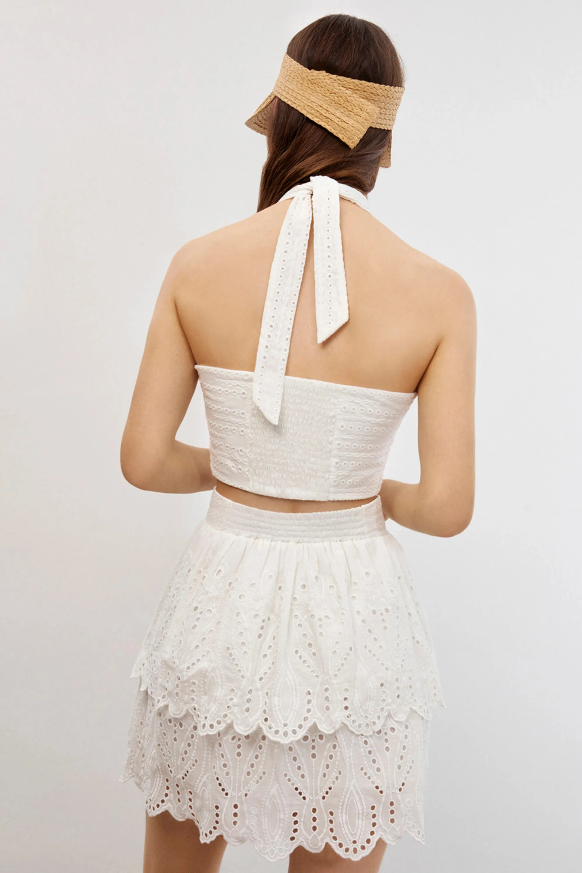 Eyelet Mini Skirt
