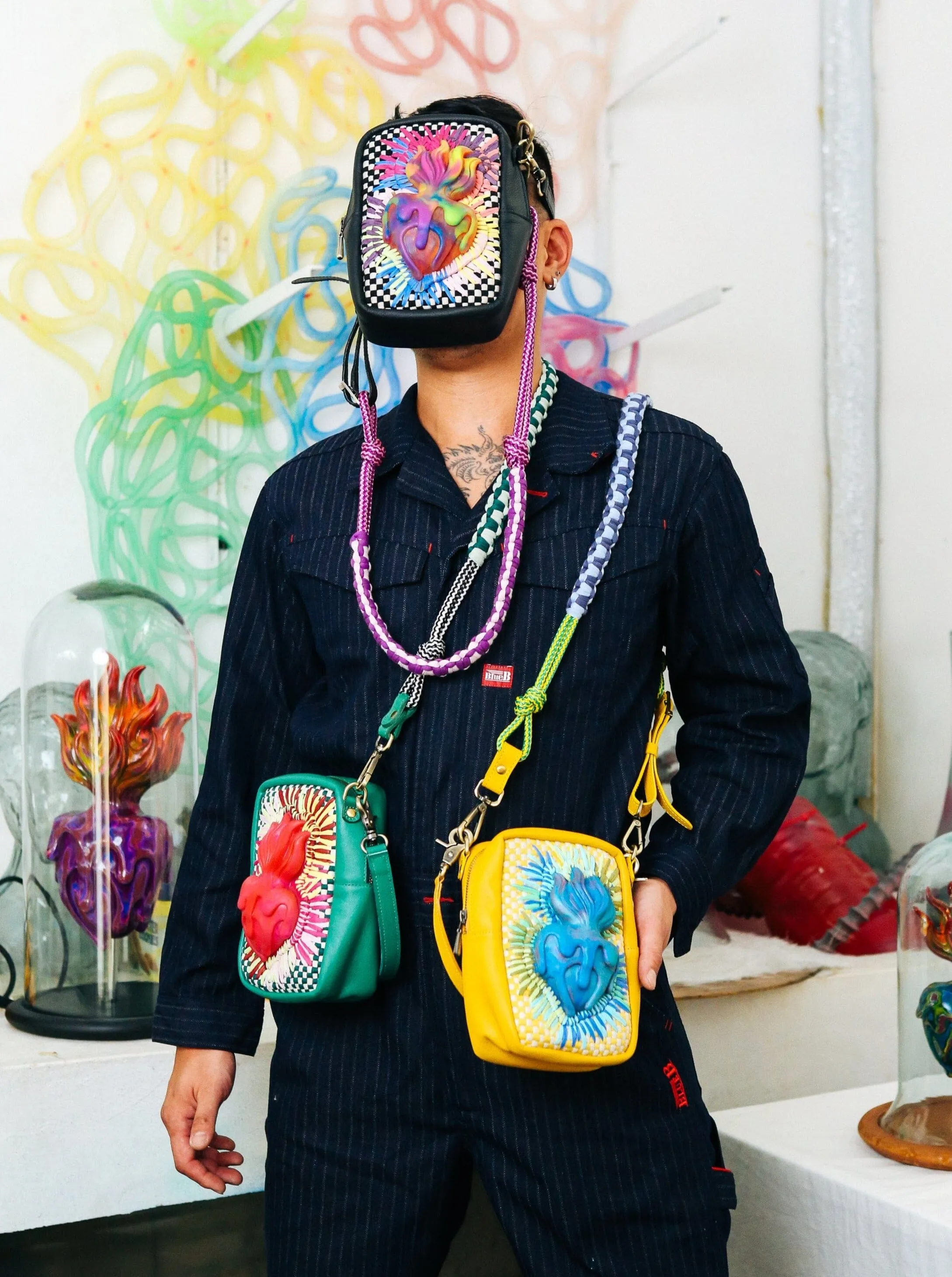 [Leeroy New x R2R] Sacred Heart Crossbody Bag Black