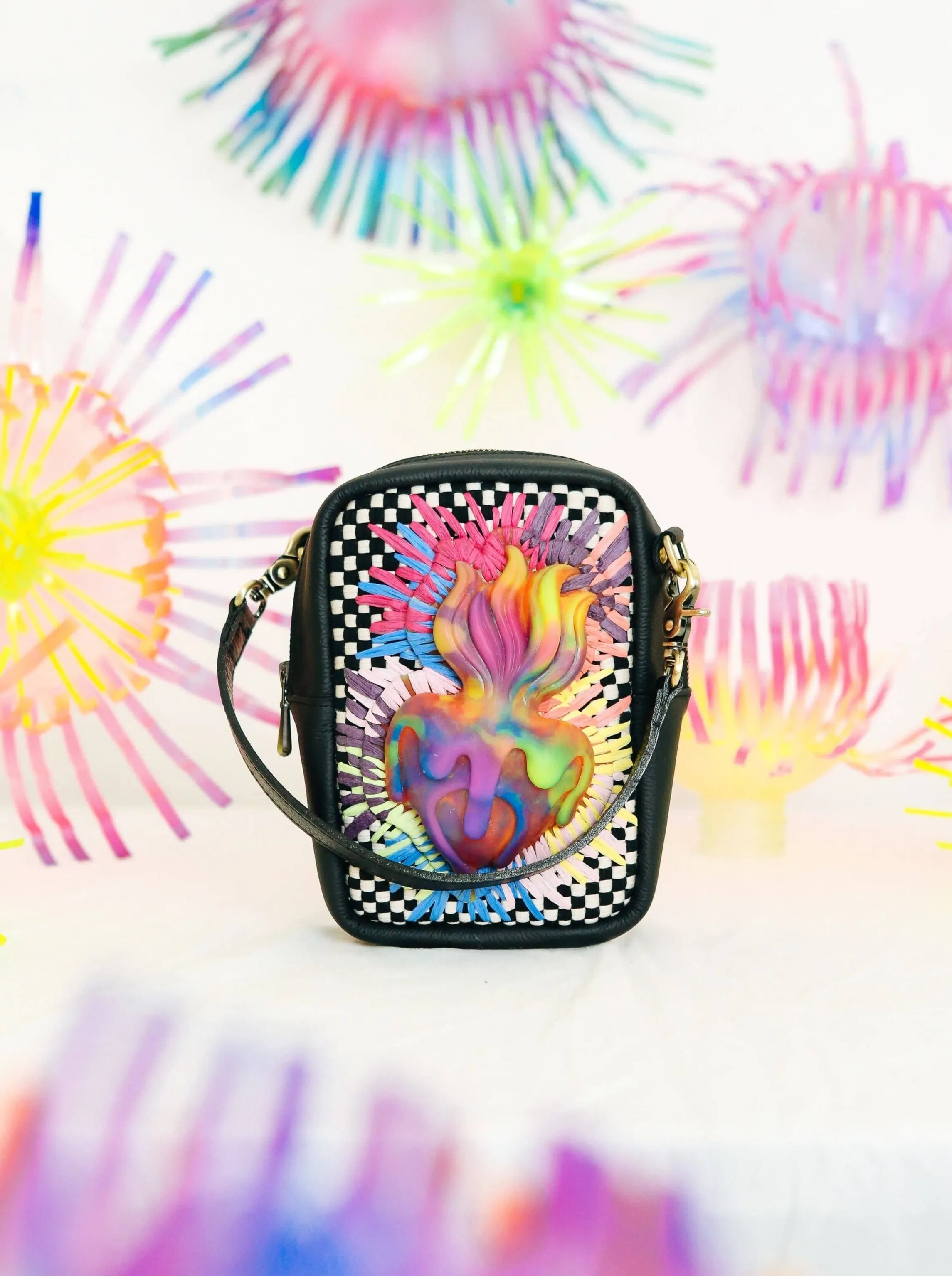 [Leeroy New x R2R] Sacred Heart Crossbody Bag Black