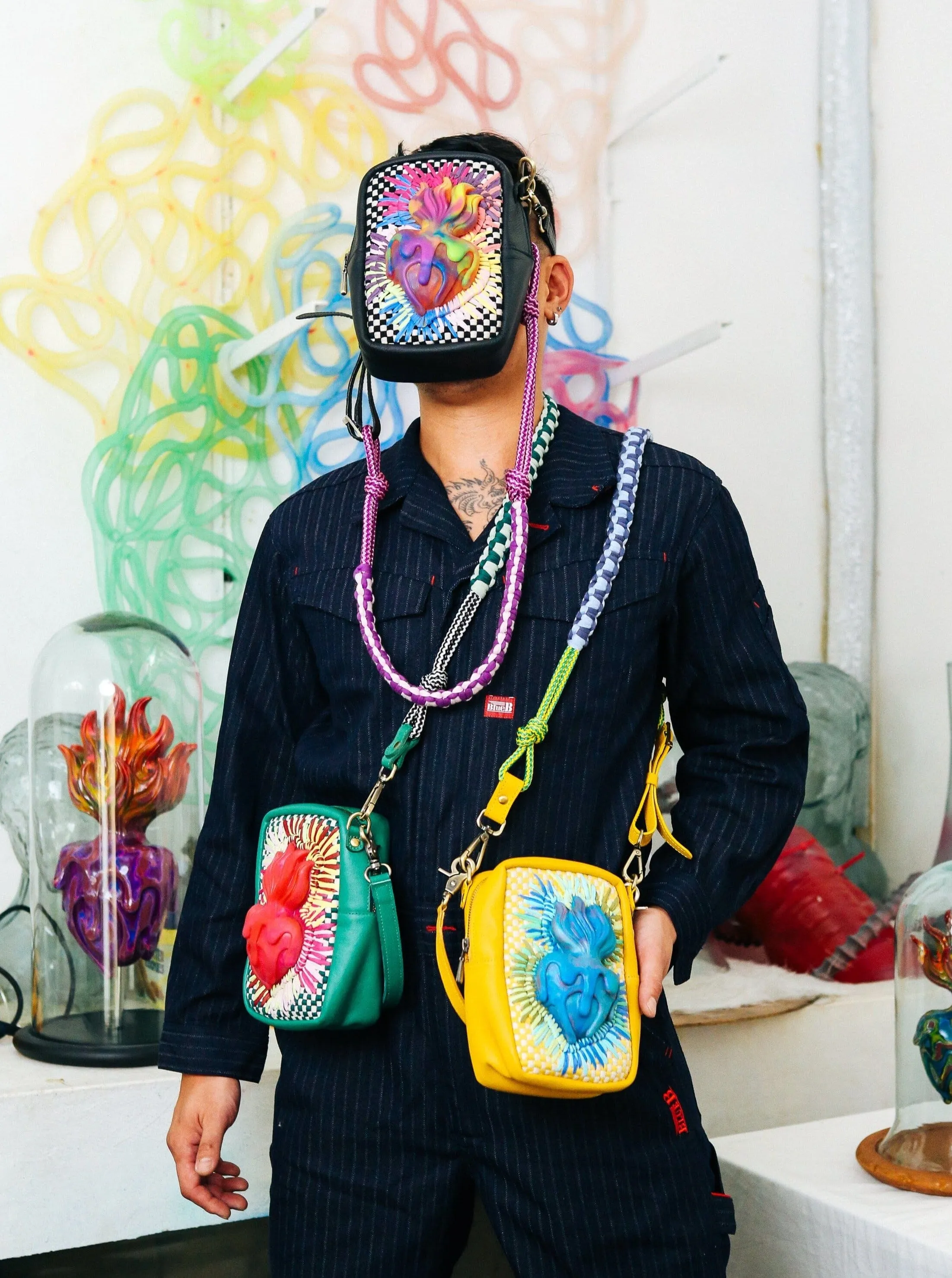 [Leeroy New x R2R] Sacred Heart Crossbody Bag Green
