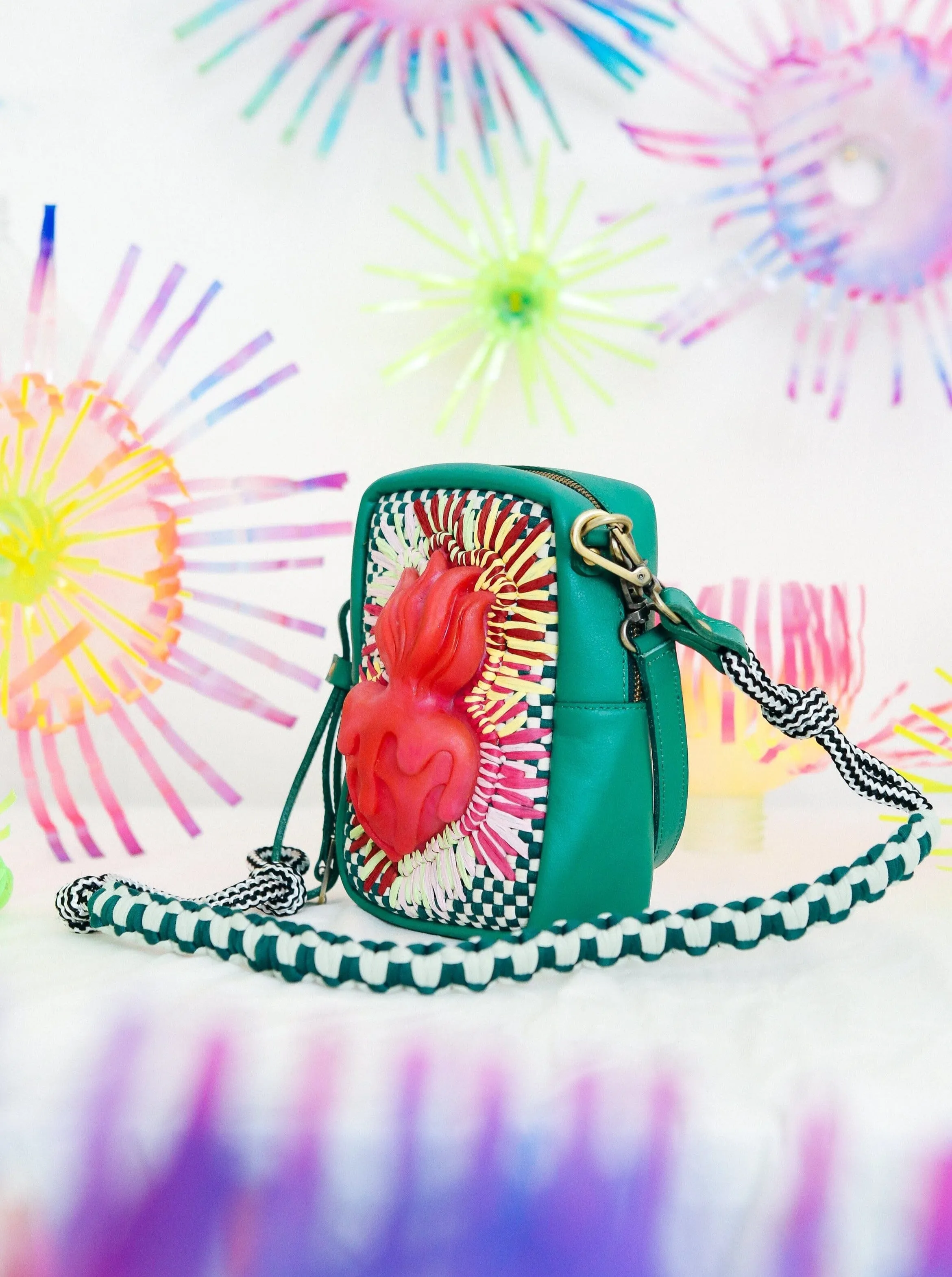 [Leeroy New x R2R] Sacred Heart Crossbody Bag Green