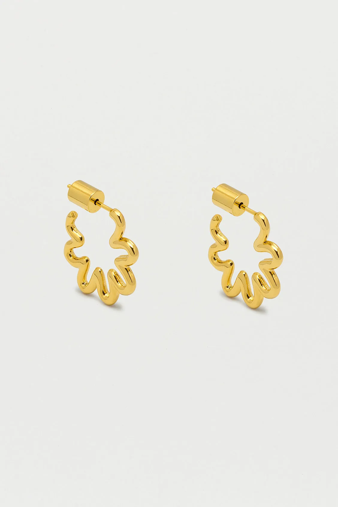 Mini Squiggle Flower Hoops