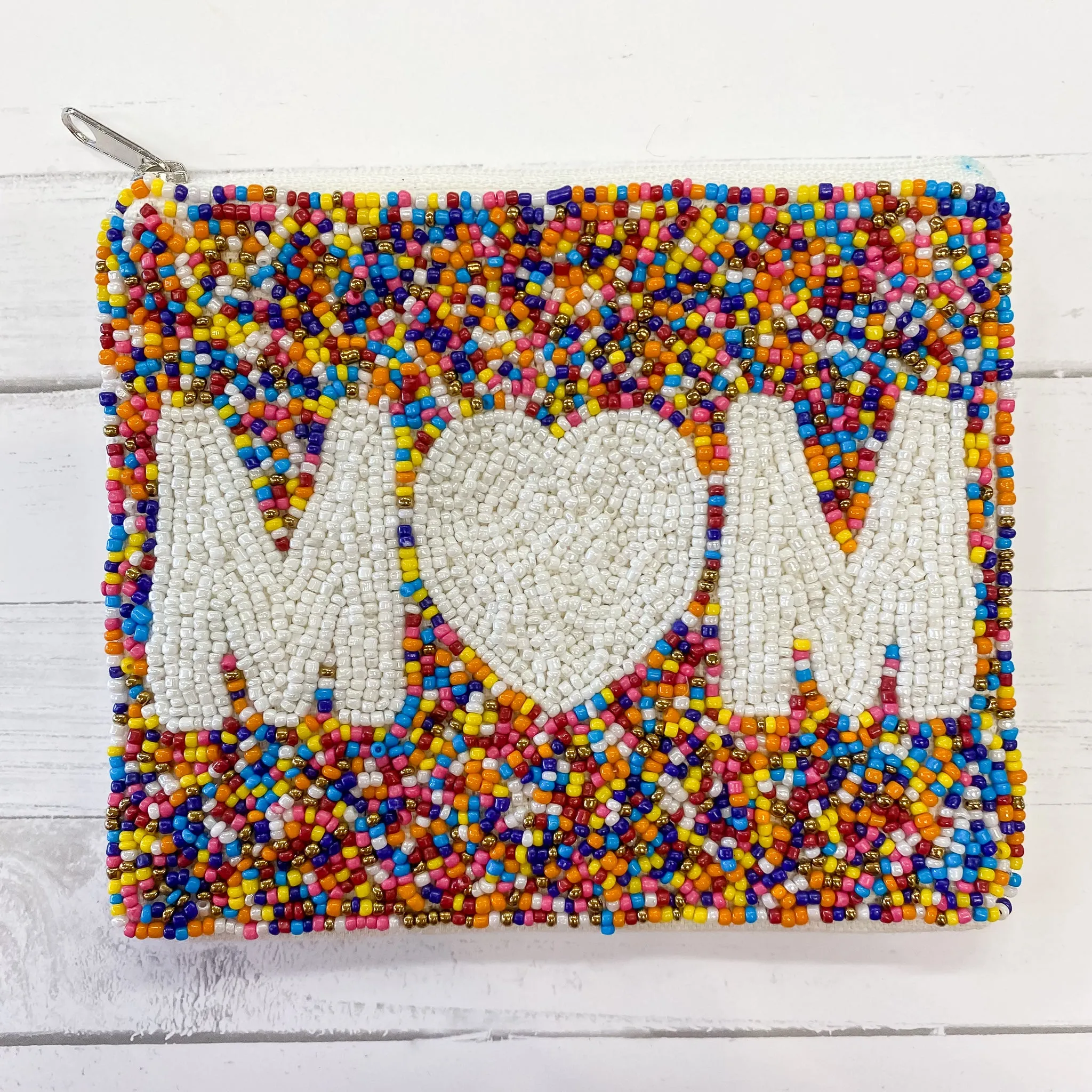 Mom Beaded Pouch