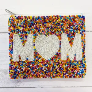 Mom Beaded Pouch