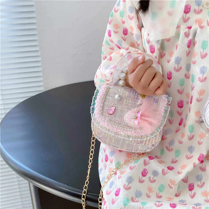New Cute Children's Pearl Shoulder-حقيبة كتف جديدة