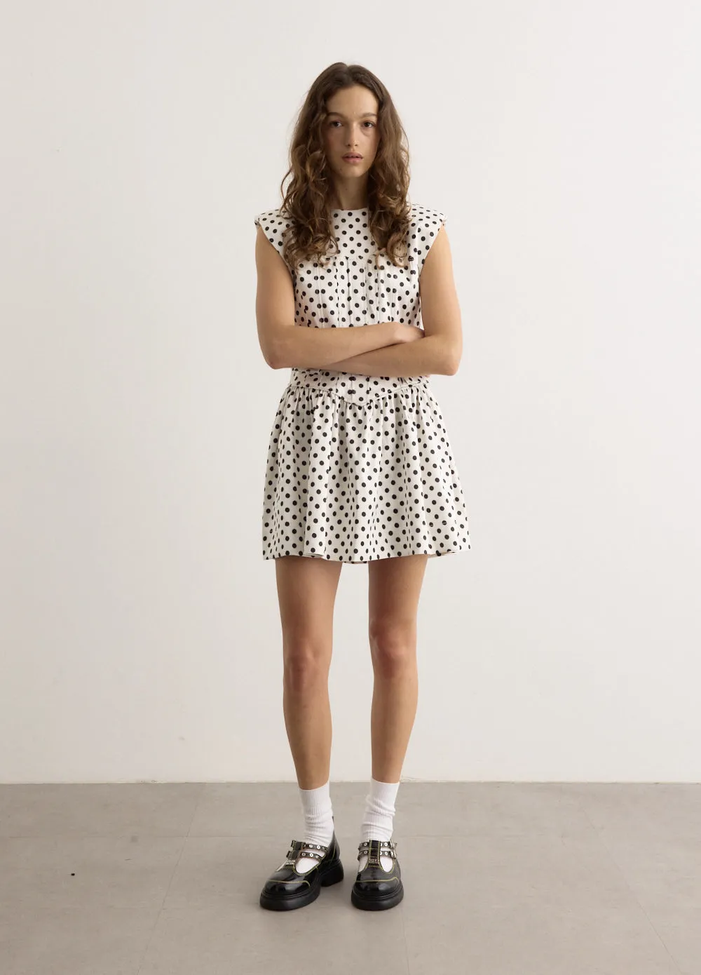Printed Double Satin Corset Mini Dress