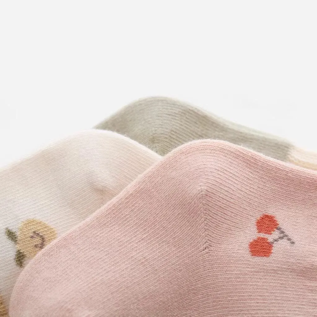 Small Cartoon Printing Two-Color Socks [Set of 3]