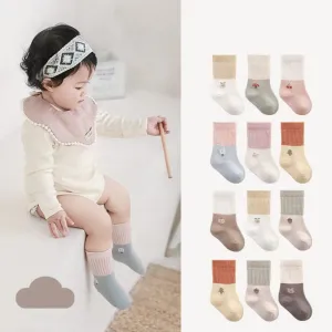 Small Cartoon Printing Two-Color Socks [Set of 3]