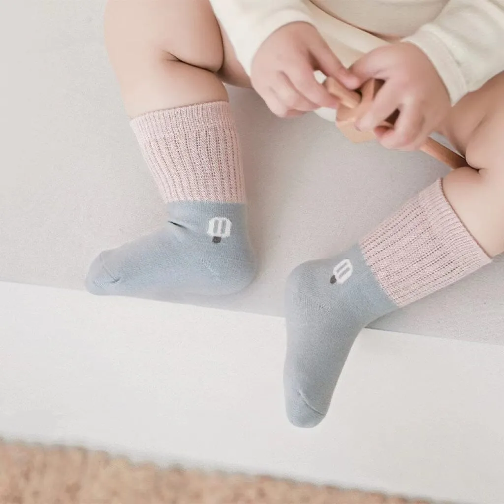 Small Cartoon Printing Two-Color Socks [Set of 3]