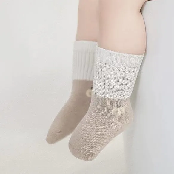 Small Cartoon Printing Two-Color Socks [Set of 3]