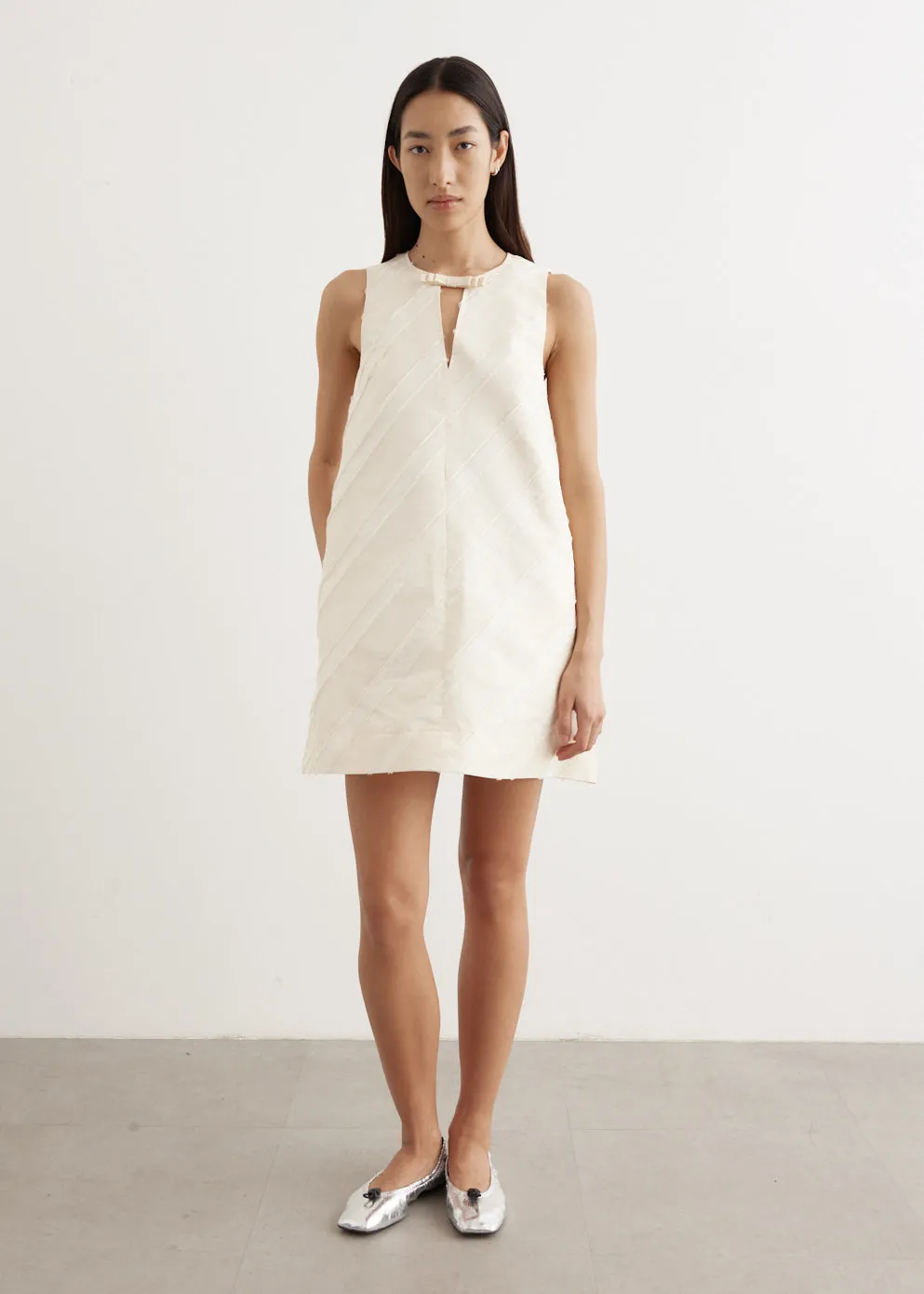 Stripe Taffeta Mini Dress