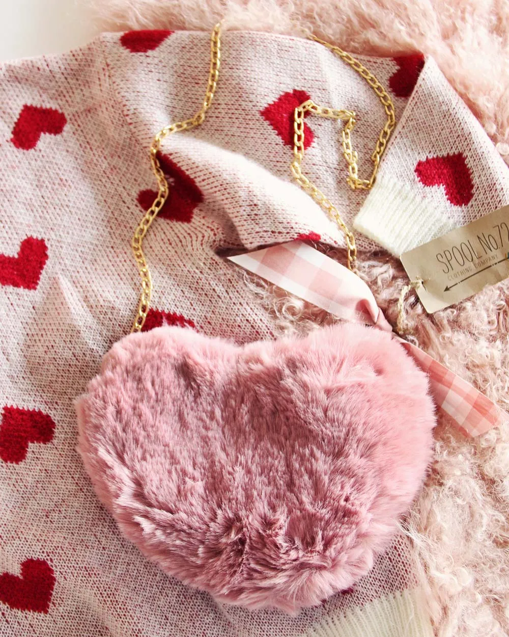 Winter Heart Tote in Pink