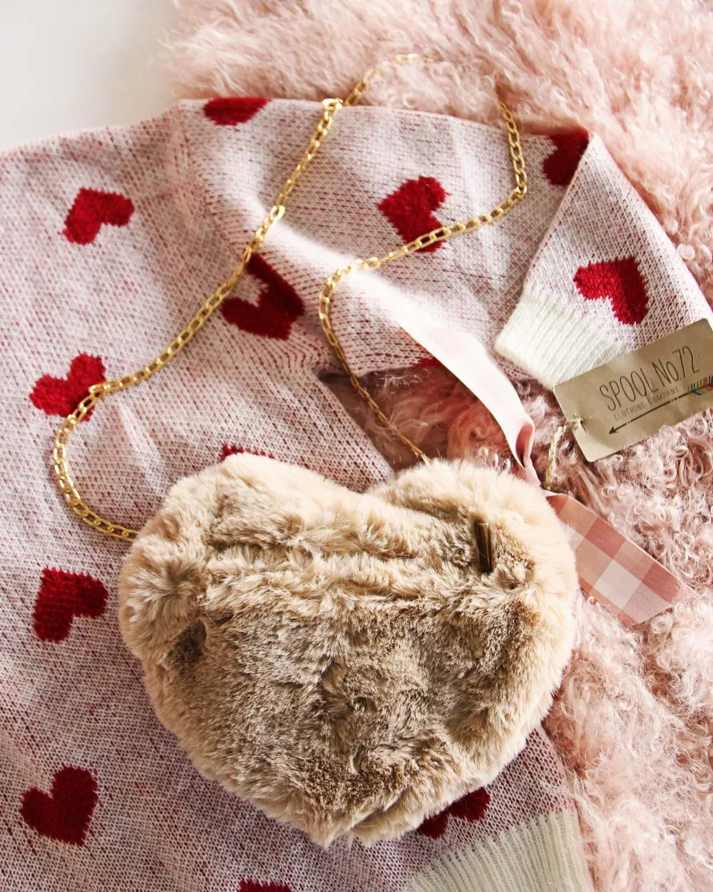 Winter Heart Tote in Sand